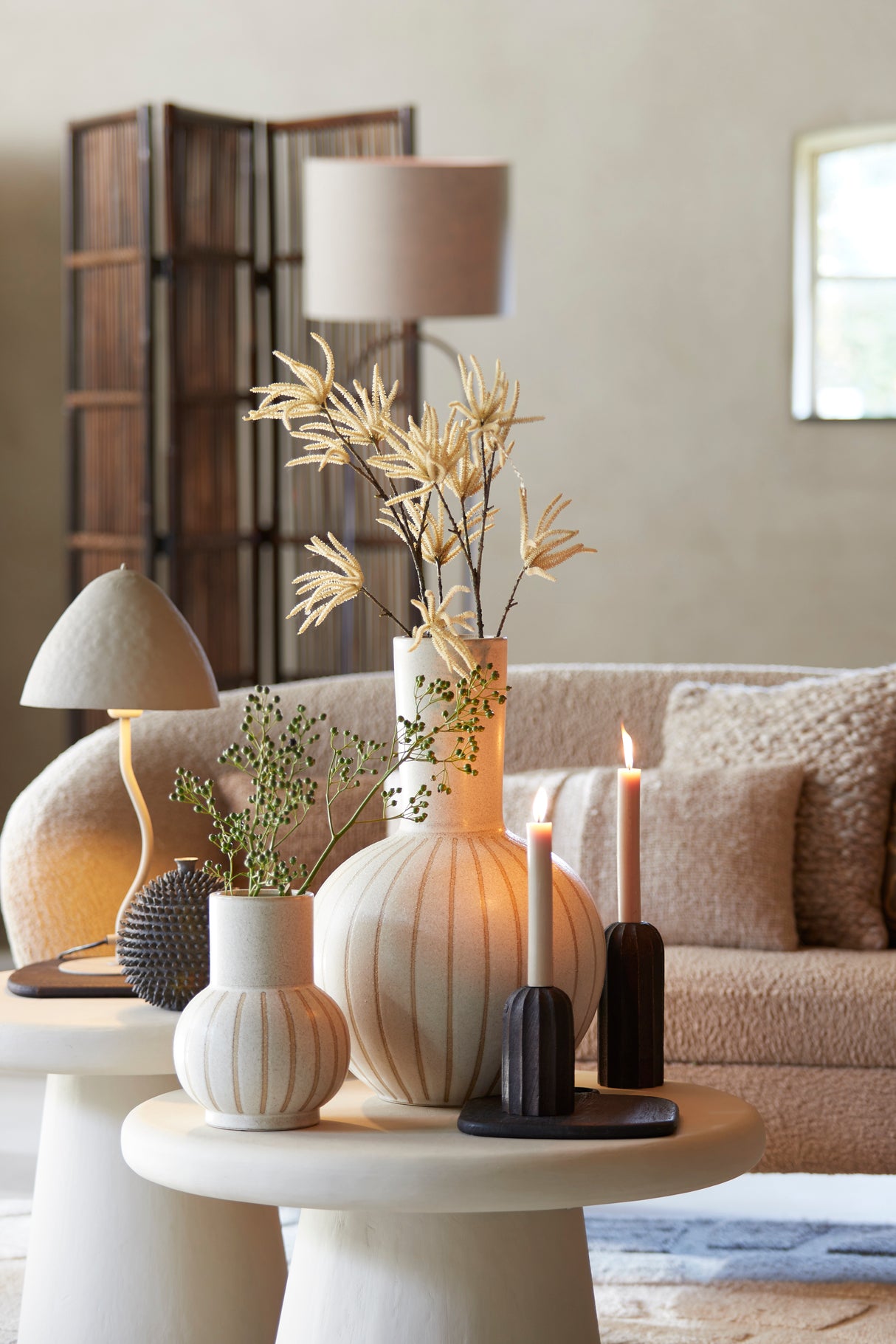 Elimo Matte Light Grey Table Lamp 25x50 cm