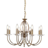 Aegean 8-Light Antique Brass Chandelier with Vintage Elegance
