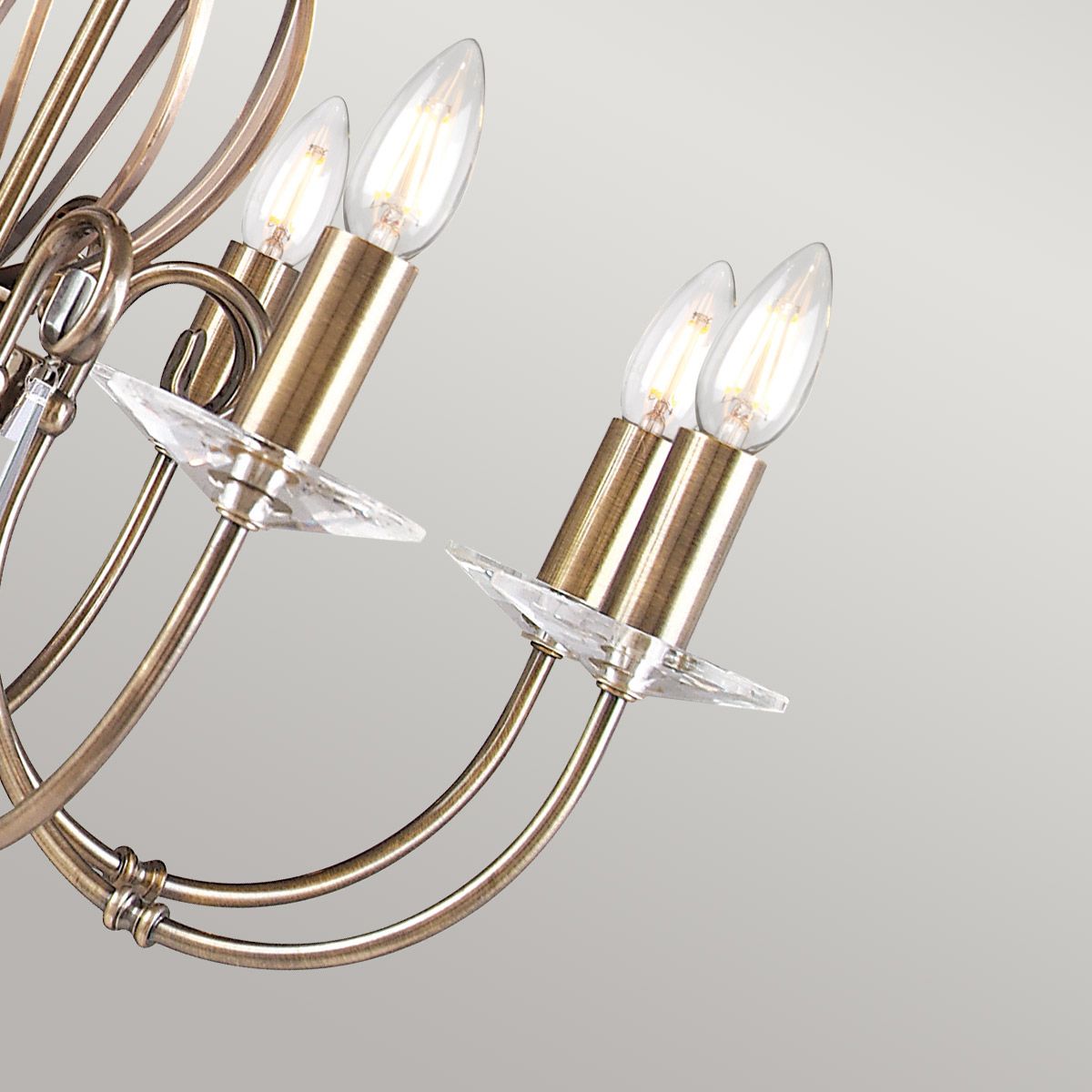 Aegean 8-Light Antique Brass Chandelier with Vintage Elegance