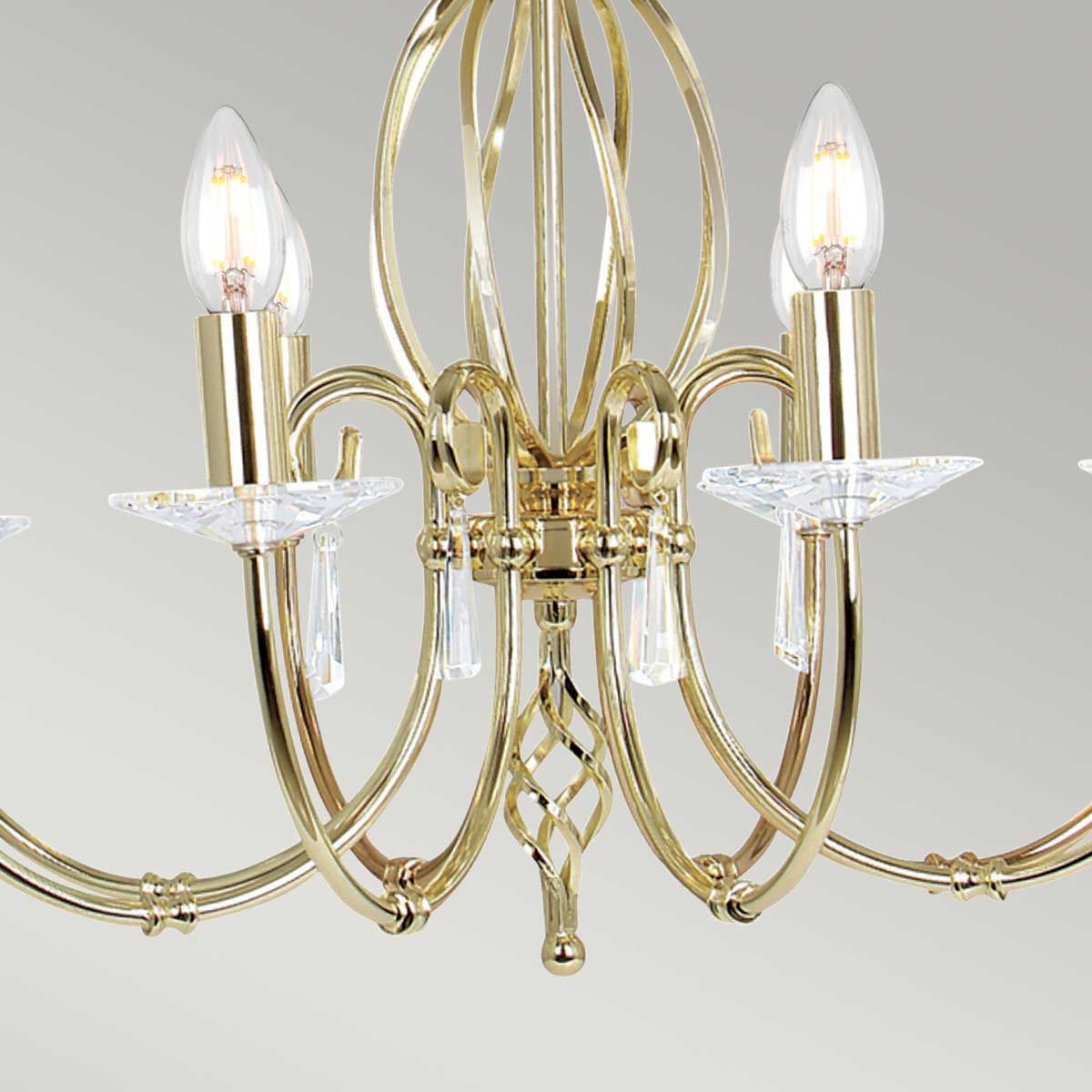 Aegean 8-Light Vintage Antique Chandelier in Polished Brass Finish