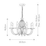 Aegean 8-Light Vintage Antique Chandelier in Polished Brass Finish