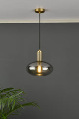 Aiden Easy Fit Pendant Smoked Glass