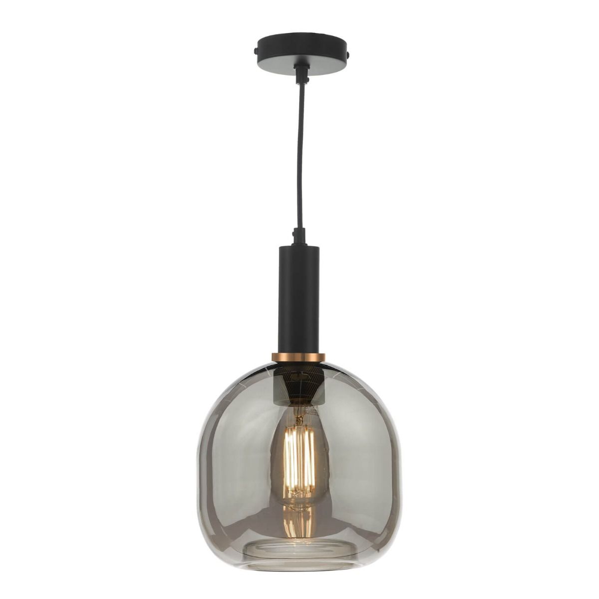 Aiden Easy Fit Pendant Smoked Glass