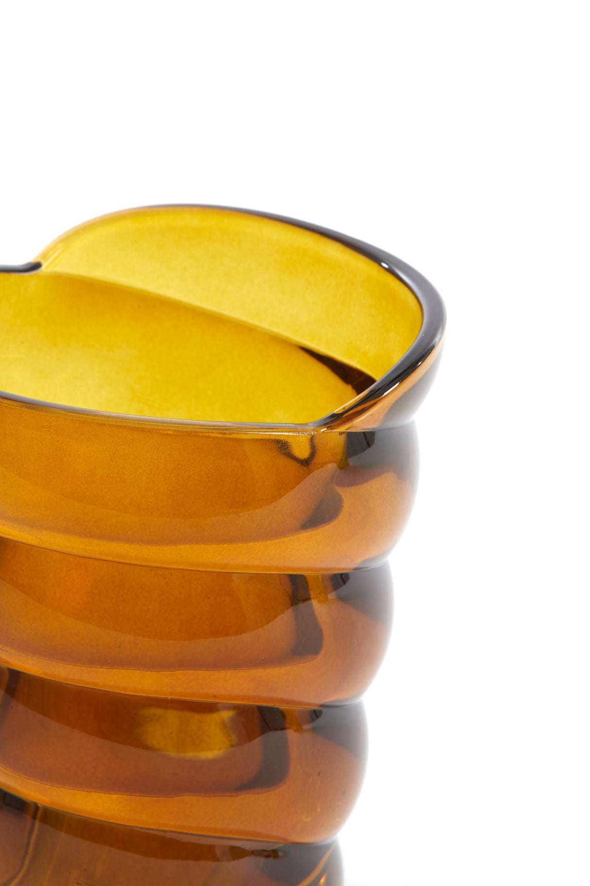 Amber Glow Malea Glass Tealight Holder 10.5x7x12.5 cm