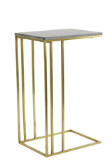 Elegant Side Table with Roshan Brown Marble and Antique Bronze Finish, 41x31x66 cm