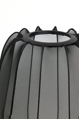 Elegant Black Plumeria Table Lamp: 34x60 cm