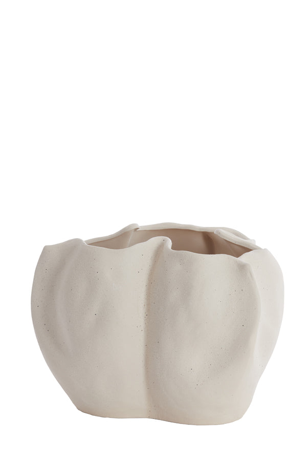 Cream Sanguli Ceramic Vase 33.5x33x22.5 cm - Artistic Home Decor