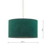 Akavia Green Velvet Drum Shade 35cm 35cm