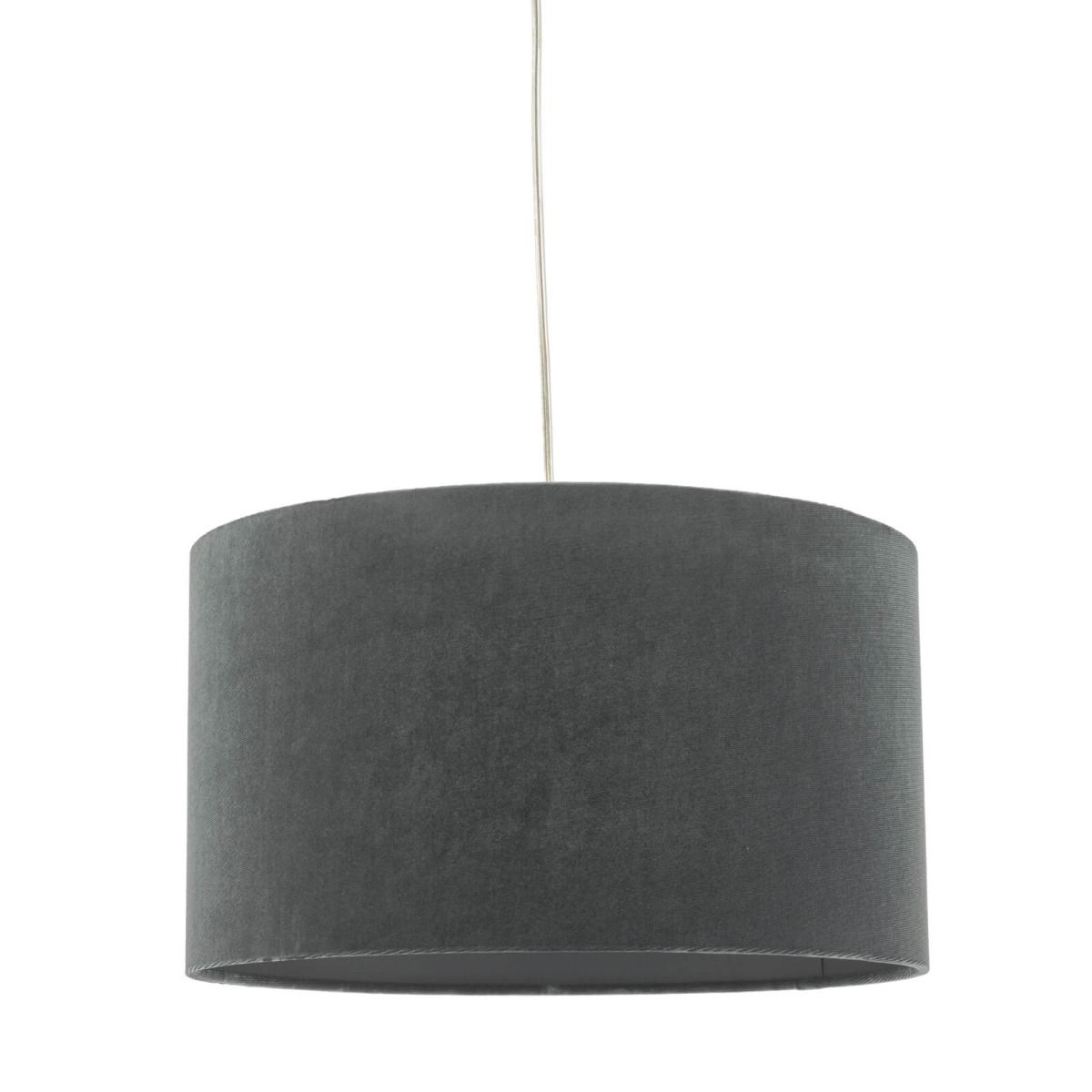 Akavia Grey Velvet Drum Shade 35cm 35cm