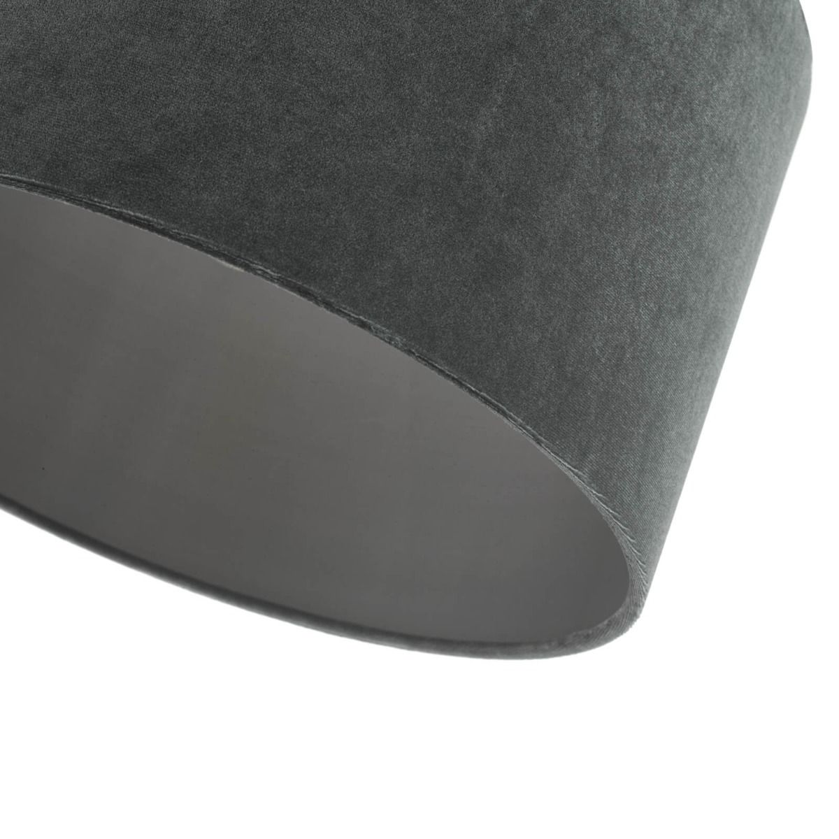 Akavia Grey Velvet Drum Shade 35cm 35cm