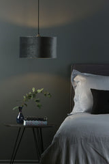 Akavia Grey Velvet Drum Shade 35cm 35cm