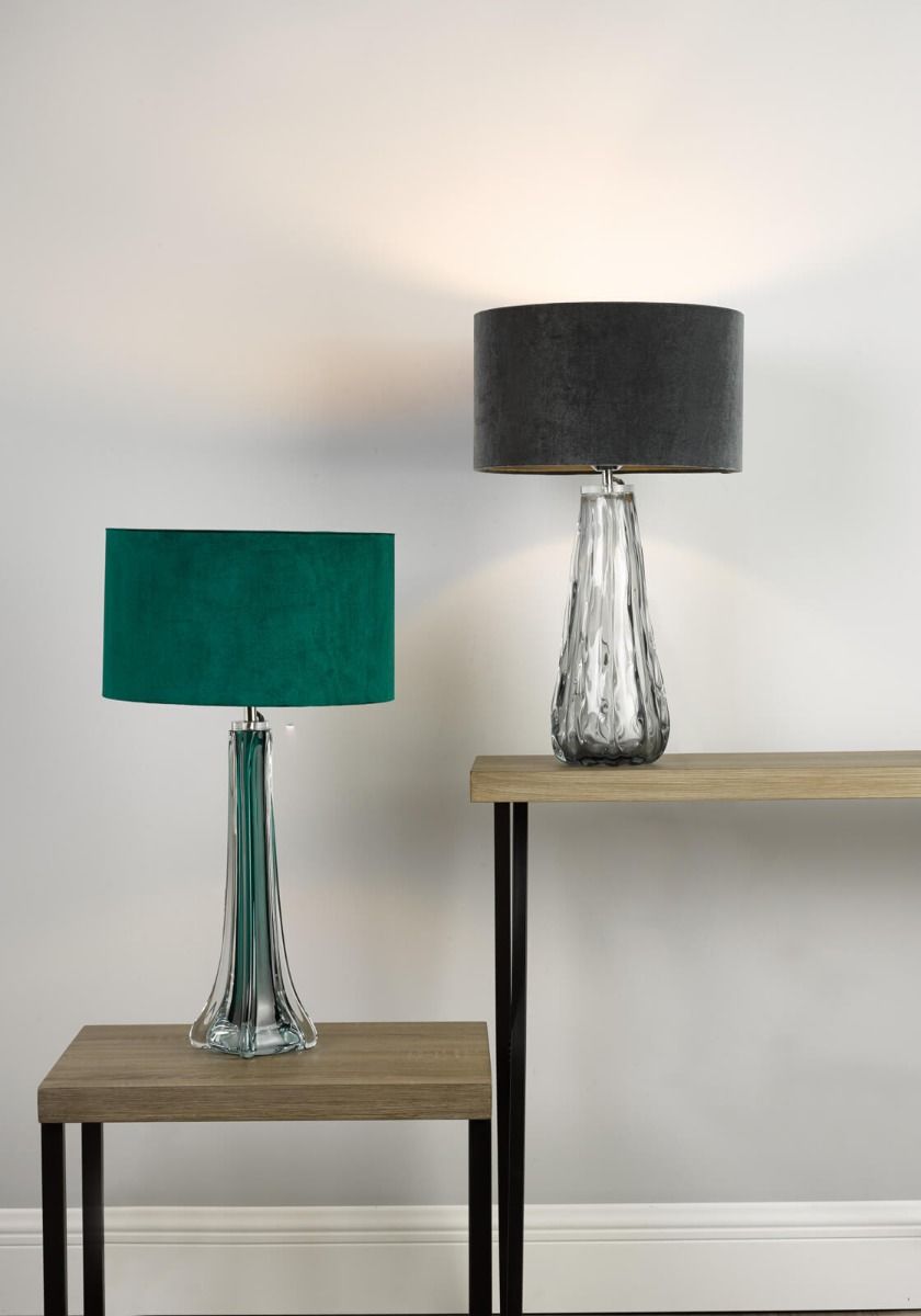 Akavia Grey Velvet Drum Shade 35cm 35cm