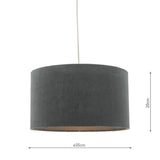 Akavia Grey Velvet Drum Shade 35cm 35cm