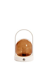 Vintage-inspired LED Glass Table Lamp, Brown & Cream Designs