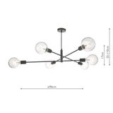 Alana 6 Light Pendant Black
