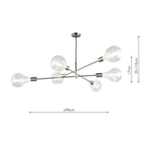 Alana 6 Light Pendant Satin Chrome