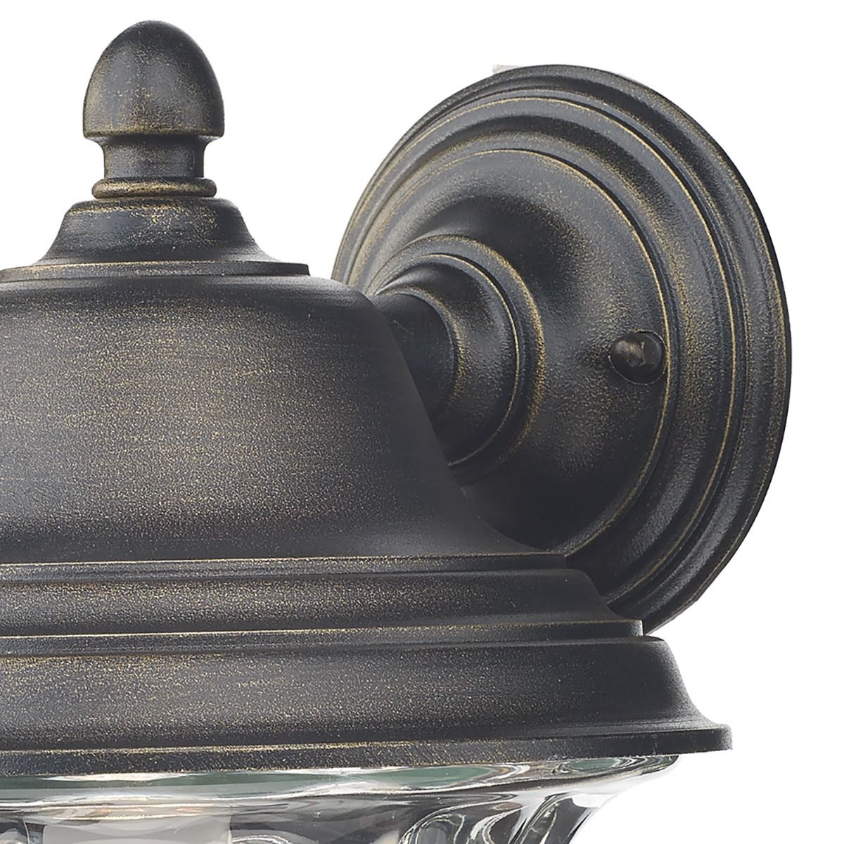 Aldgate Outdoor Wall Light Black/Gold Glass IP44