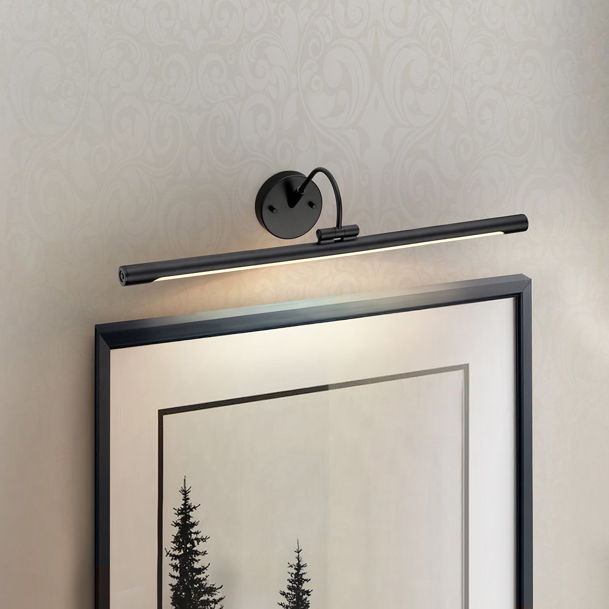 Alton Sleek Black 67cm LED Picture Light with Single Bulb