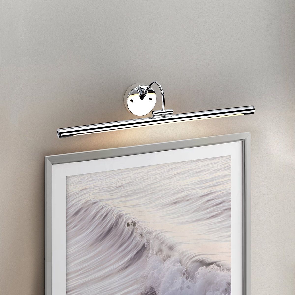 Alton Oversized LED Picture Light in Polished Chrome, 67cm