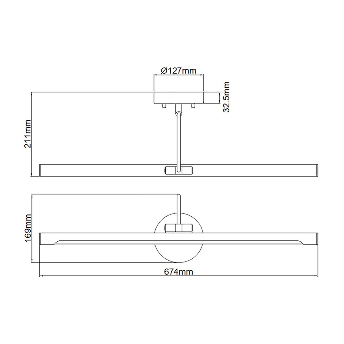 Alton Oversized LED Picture Light in Polished Chrome, 67cm