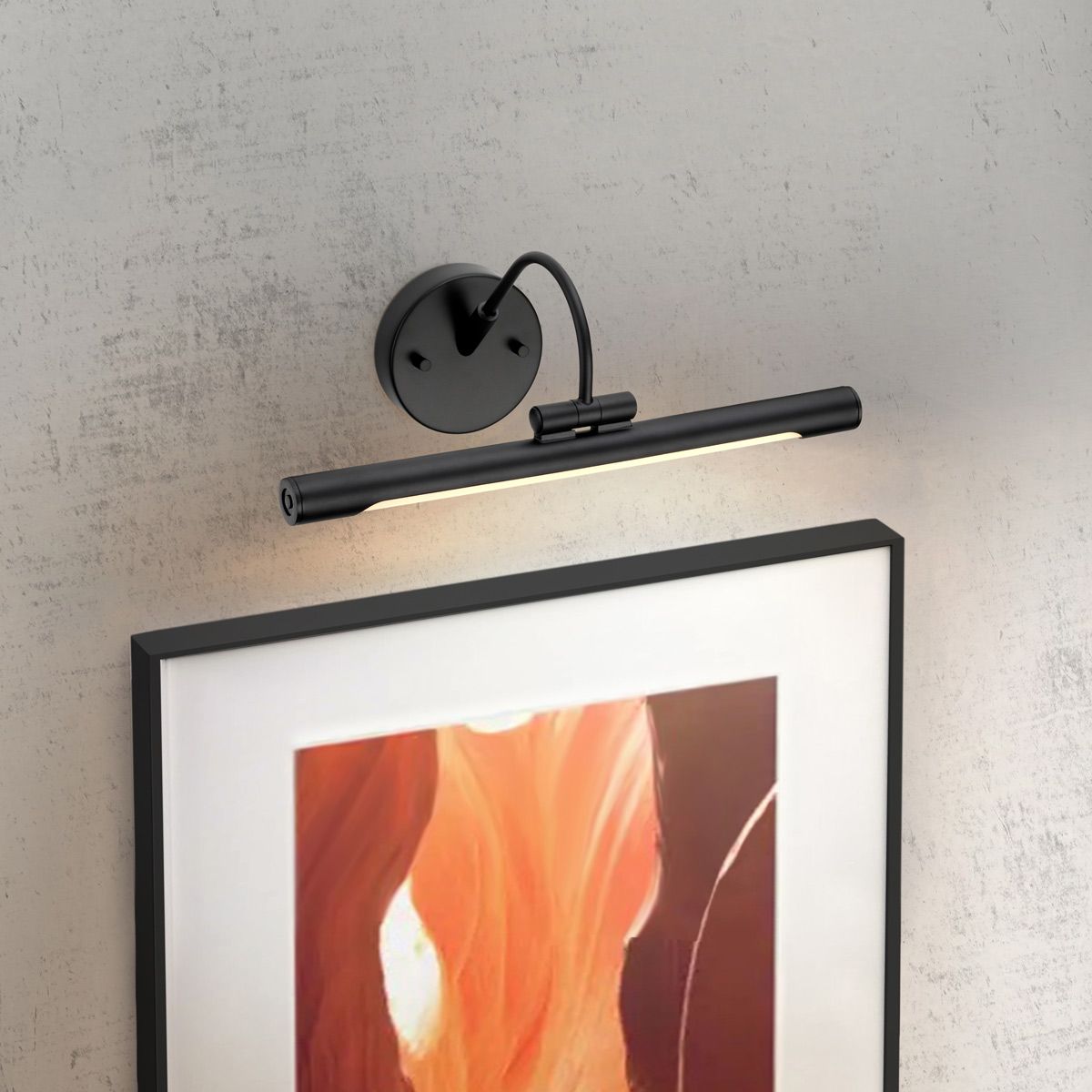 Sleek Black Alton LED Picture Light, 38cm