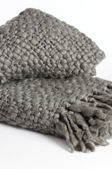 Dark Grey Striped Throw Blanket 170x130 cm