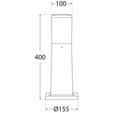 Amelia 400 8.5W E27 LED CCT, Bollard, Black/Opal