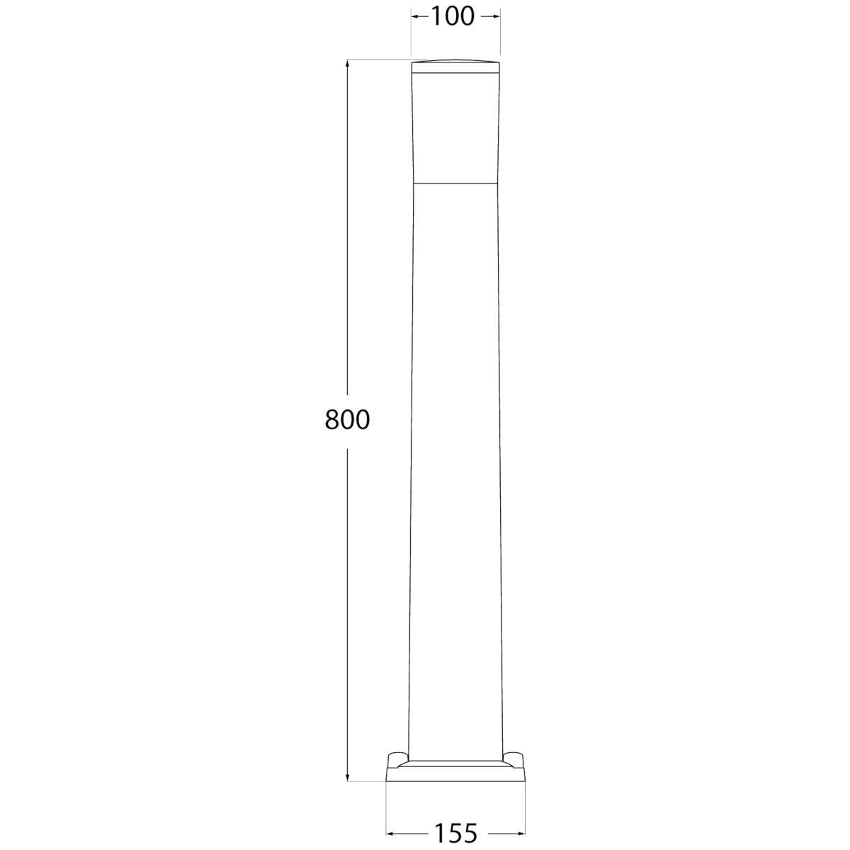 Amelia 800 8.5W E27 LED CCT, Bollard, Grey/Opal