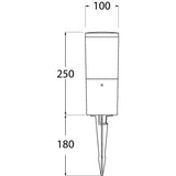 Amelia Spike 8.5W E27 LED CCT, Spike Bollard, Black/Opal
