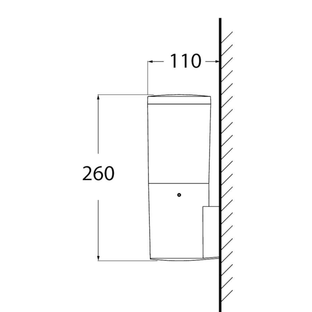 Amelia Wall 8.5W E27 LED CCT, Wall Bollard, Black/Opal