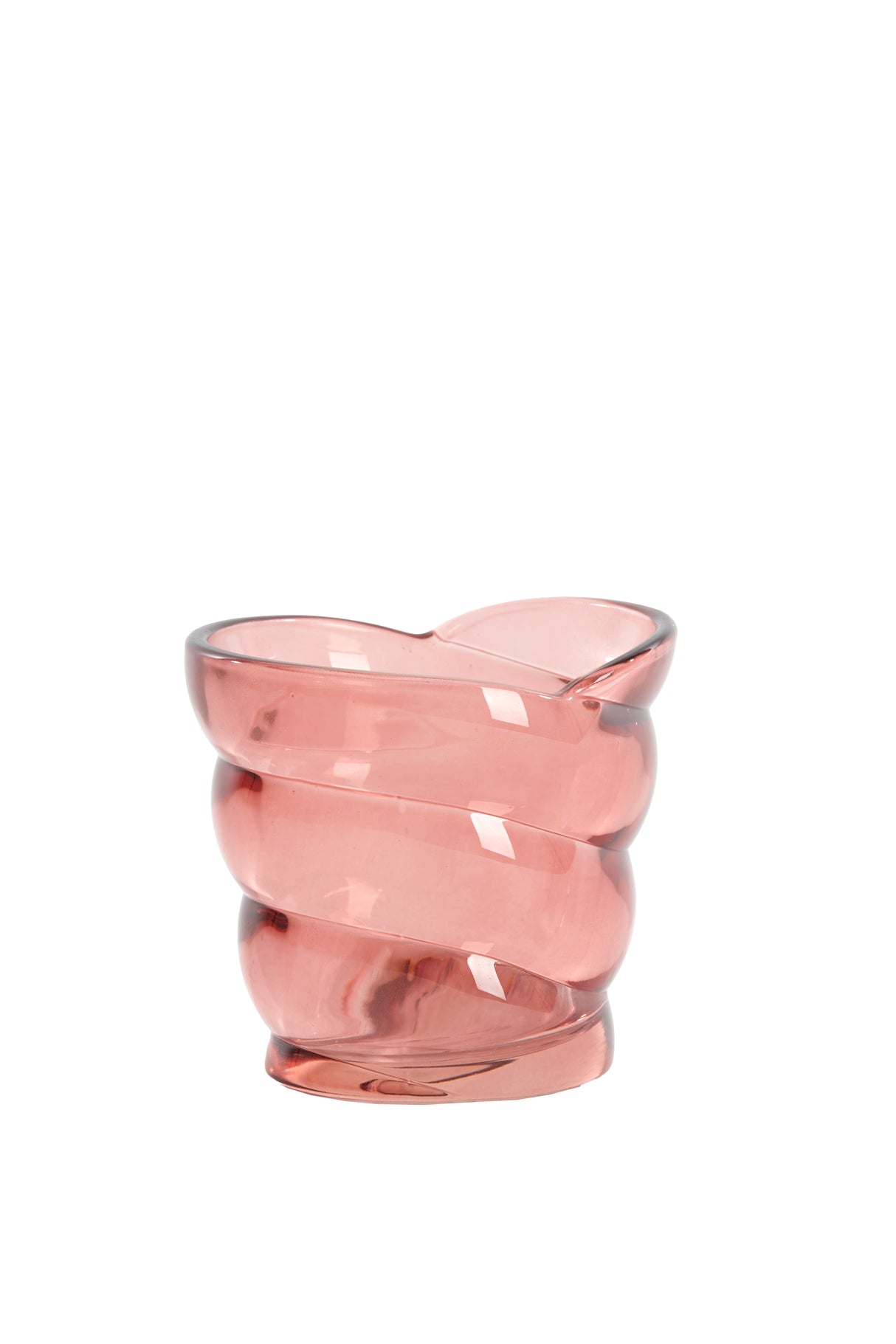 Malea Glass Pink Tealight Holder, 10x7x9 cm