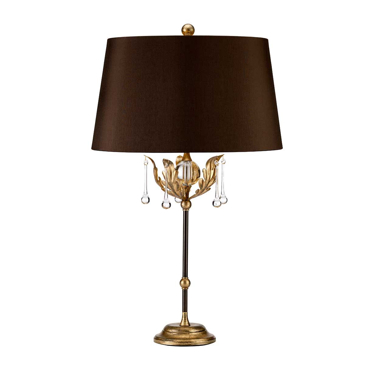 Amarilli Bronze Elegance Table Lamp with Clear Glass Accents