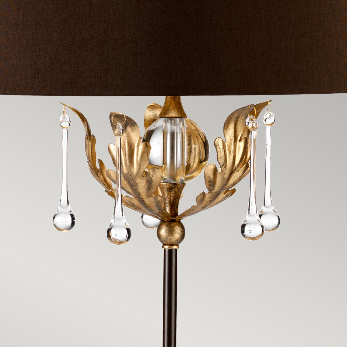 Amarilli Bronze Elegance Table Lamp with Clear Glass Accents