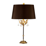 Amarilli Bronze Elegance Table Lamp with Clear Glass Accents
