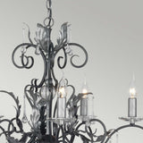 Black and Silver 15 Light Amarilli Chandelier with Glass Accents