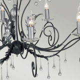 Black and Silver 15 Light Amarilli Chandelier with Glass Accents
