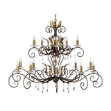 Amarilli Grand Bronze Chandelier with Clear Glass Accents