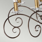 Amarilli Grand Bronze Chandelier with Clear Glass Accents