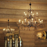 Amarilli Grand Bronze Chandelier with Clear Glass Accents