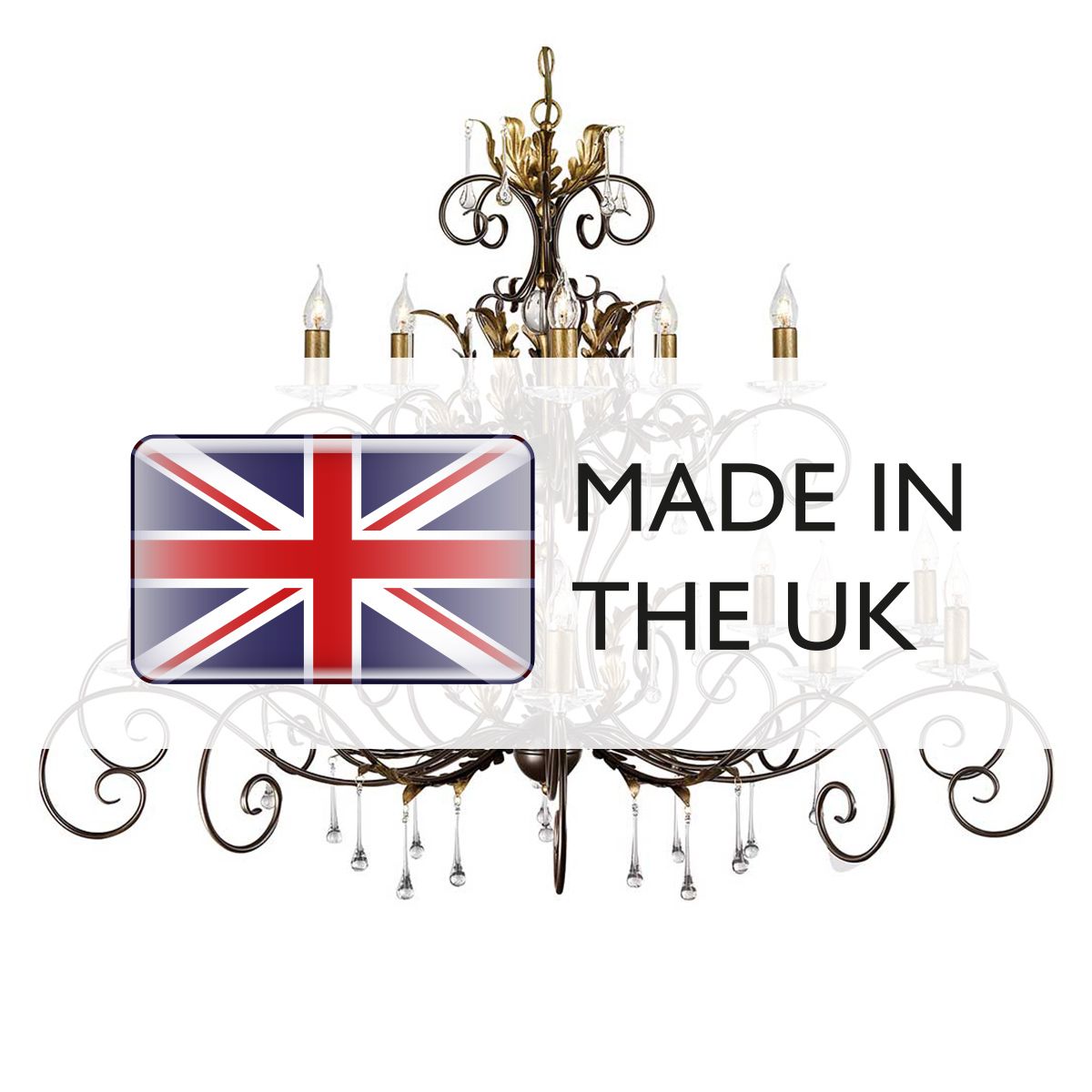 Amarilli Grand Bronze Chandelier with Clear Glass Accents