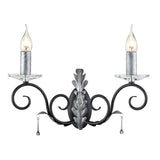 Amarilli Dual-Light Wall Sconce in Black and Silver
