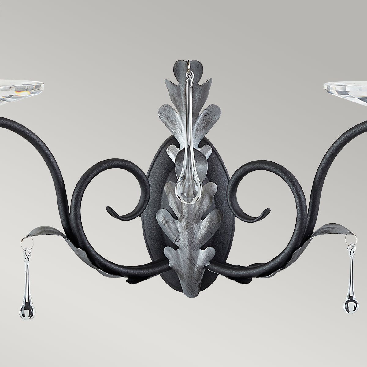 Amarilli Dual-Light Wall Sconce in Black and Silver
