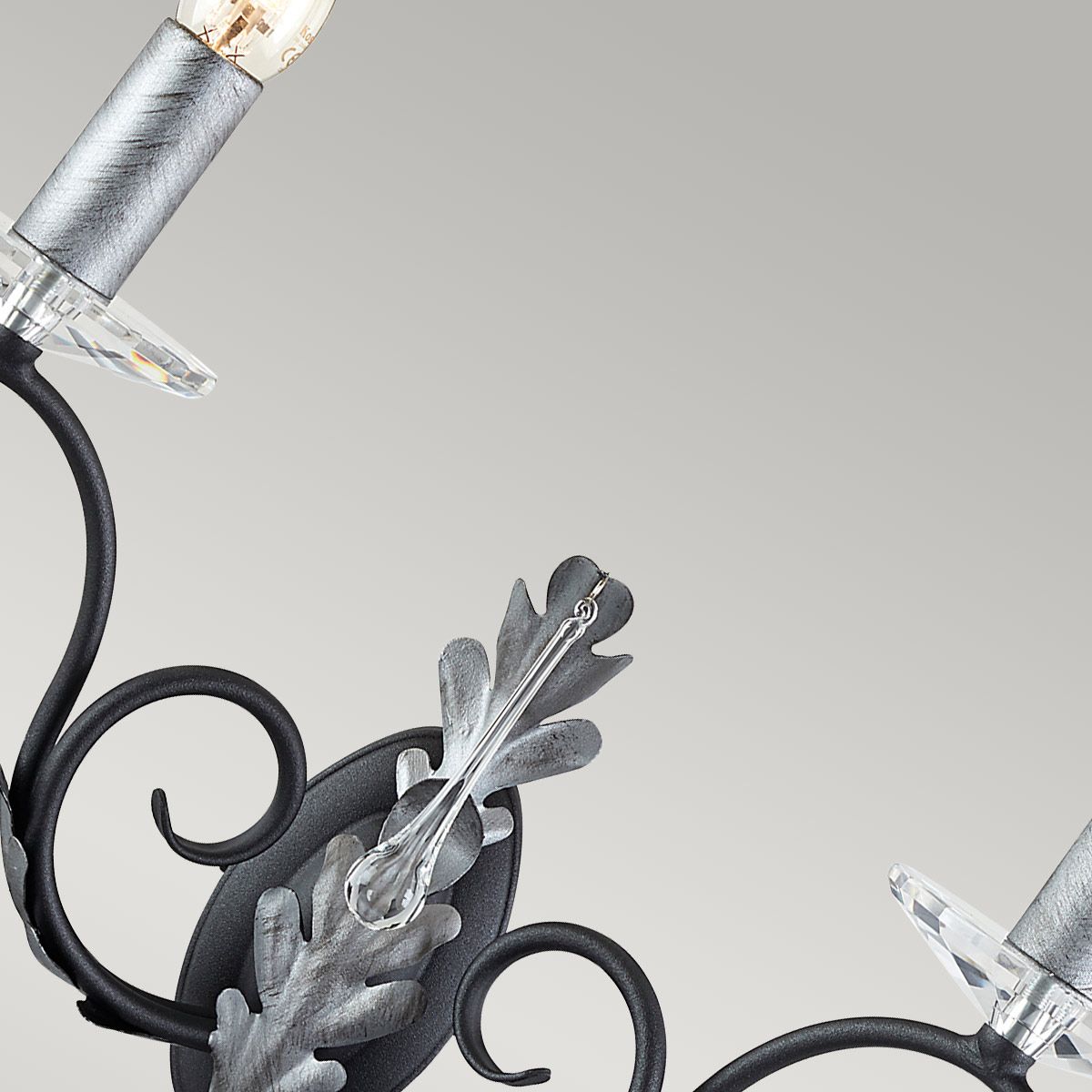 Amarilli Dual-Light Wall Sconce in Black and Silver