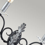 Amarilli Dual-Light Wall Sconce in Black and Silver