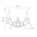 Amarilli Dual-Light Wall Sconce in Black and Silver