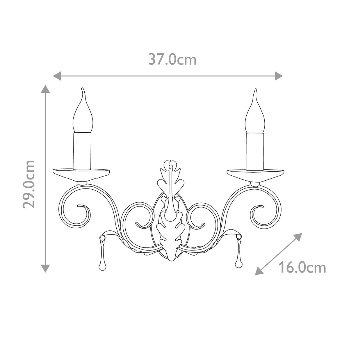 Amarilli Dual Light Wall Sconce in Bronze/Gold Finish