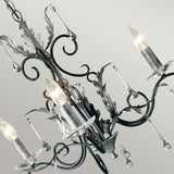 Amarilli Black and Silver Vintage Gothic 3-Light Chandelier