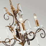 Bronze and Gold Gothic Elegance: Amarilli 3-Light Antique Chandelier