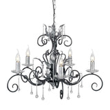 Amarilli Vintage Gothic Elegance 5 Light Chandelier in Black and Silver
