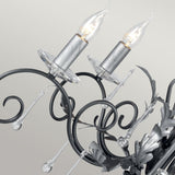 Amarilli Vintage Gothic Elegance 5 Light Chandelier in Black and Silver